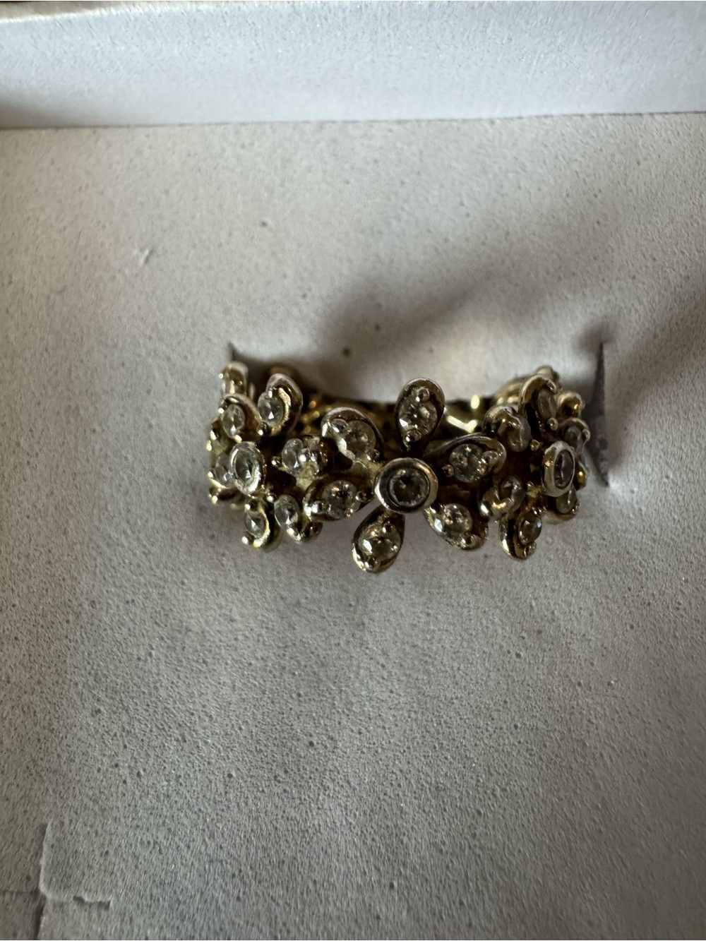 Diamonique 925 Sterling Silver Floral Eternity Band Ring